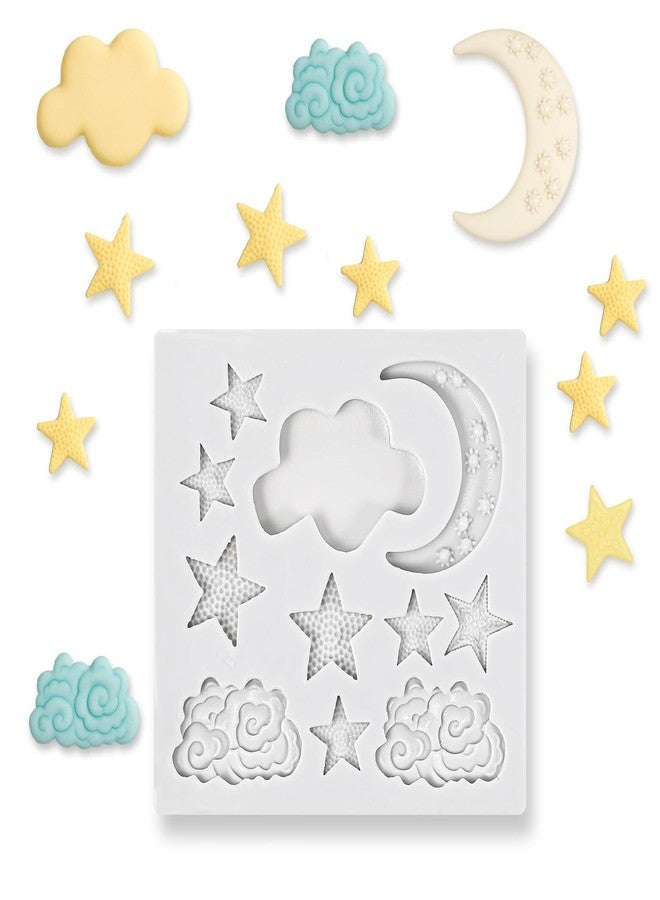 Gtziqa 1 Pc Chocolate Molds Silicone, Star Moon and Cloud Shapes Silicone Mold, Cute Candy Making Mold for Fondant, Candy, Cake Decorating, DIY Baking Making Supplies (Grey) - Image 1