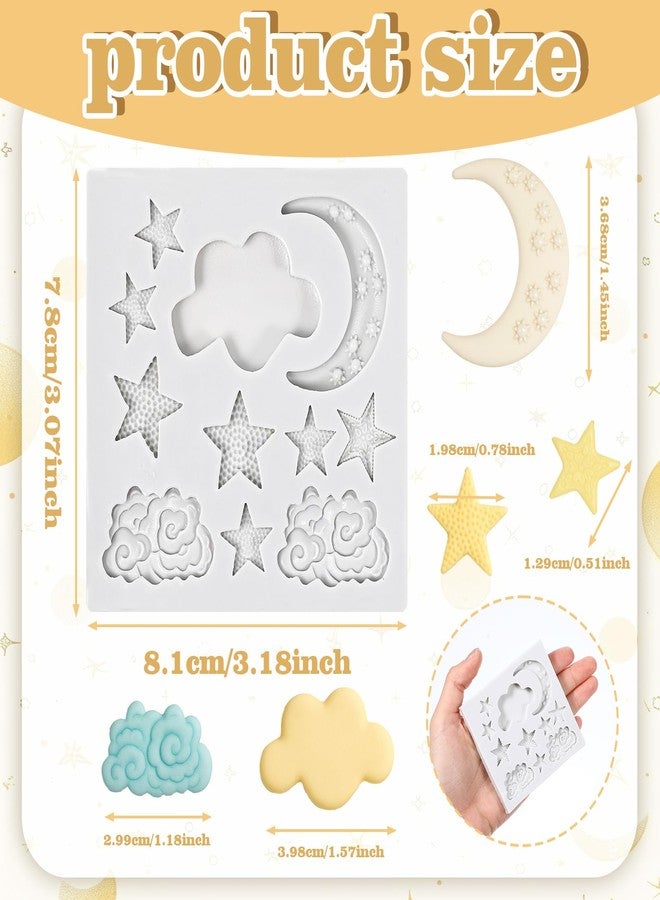 Gtziqa 1 Pc Chocolate Molds Silicone, Star Moon and Cloud Shapes Silicone Mold, Cute Candy Making Mold for Fondant, Candy, Cake Decorating, DIY Baking Making Supplies (Grey) - Image 3