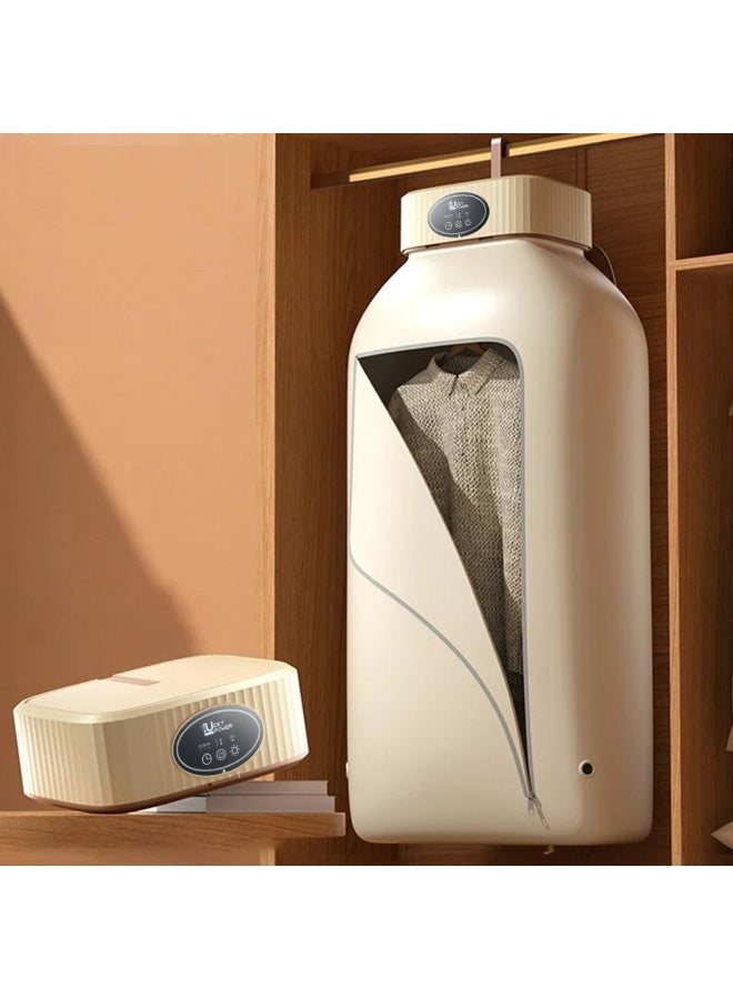   لكي بور مجفف ملابس محمول، جهاز تسخين الملابس الداخلي مع غطاء، مجفف ملابس قابل للطي بقدرة 600 وات مع مؤقت 4 ساعات وإضاءة فوق البنفسجية - Image 1