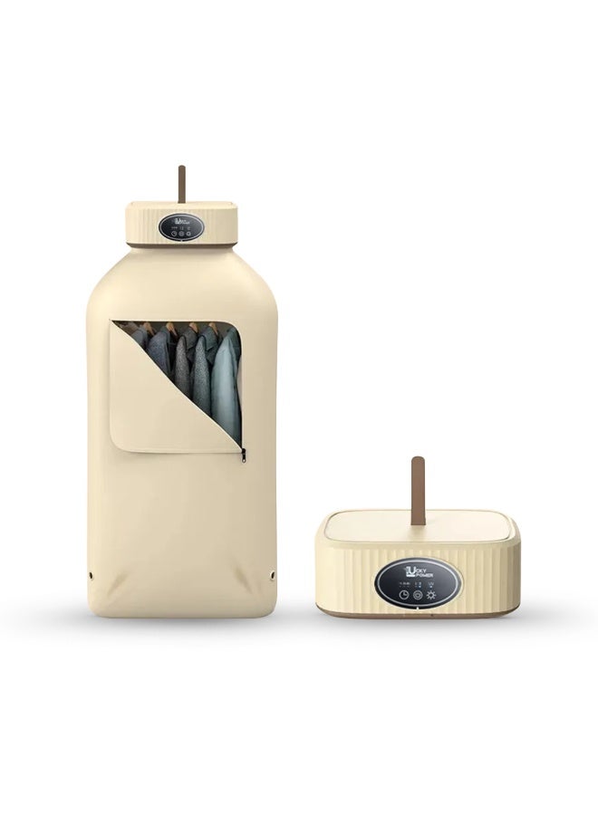   لكي بور مجفف ملابس محمول، جهاز تسخين الملابس الداخلي مع غطاء، مجفف ملابس قابل للطي بقدرة 600 وات مع مؤقت 4 ساعات وإضاءة فوق البنفسجية - Image 3