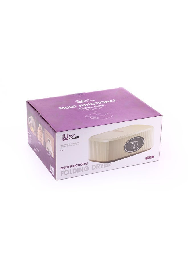   لكي بور مجفف ملابس محمول، جهاز تسخين الملابس الداخلي مع غطاء، مجفف ملابس قابل للطي بقدرة 600 وات مع مؤقت 4 ساعات وإضاءة فوق البنفسجية - Image 2