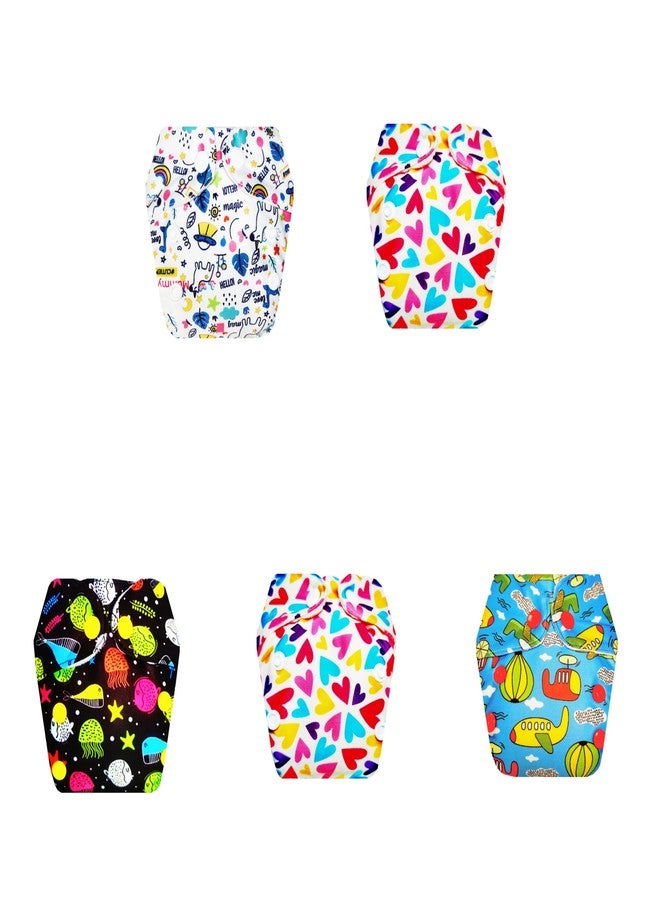 Dumbledo Premium Newborn Cloth Diaper with Integrated Soaker (Pack of 5) | Dry Feel and Comfortable | Leakproof | Quick Dry | Designed by Moms | 0 - 4 Months | Unisex Baby - Image 1