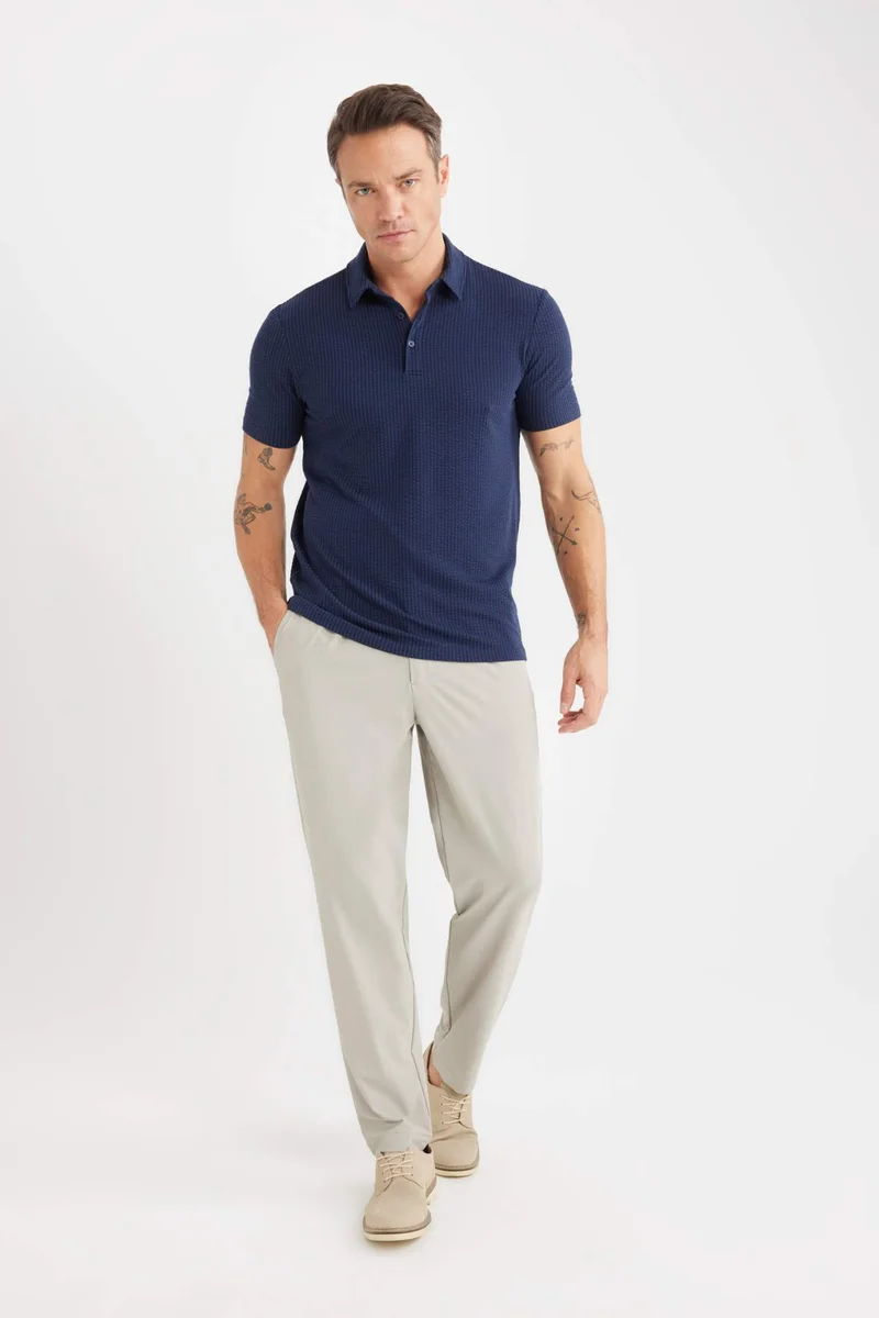 ديفاكتو Slim Fit Short Sleeve Polo T-Shirt