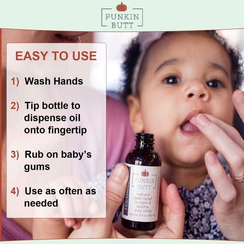 Punkin Butt Teething Oil - 1 oz - 100% Natural, for Babies - Proprietary Blend Includes Chamomile, Sunflower, Peppermint, and Clove - Baby Teething Relief with No Added Chemicals - Image 5