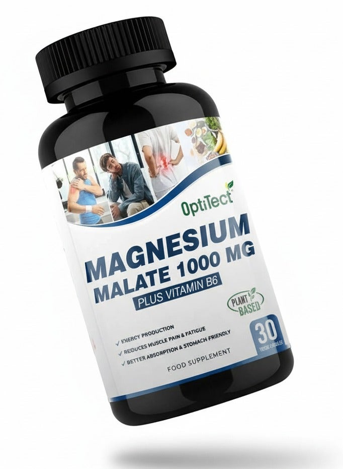 أوبتيتيكت مالات المغنيسيوم مع فيتامين ب6 - ٣٠ كبسولة نباتية | طاقة، استرخاء العضلات، ودعم الجهاز العصبي - Image 3