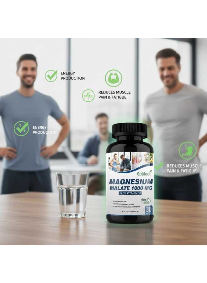 أوبتيتيكت مالات المغنيسيوم مع فيتامين ب6 - ٣٠ كبسولة نباتية | طاقة، استرخاء العضلات، ودعم الجهاز العصبي - Image 2