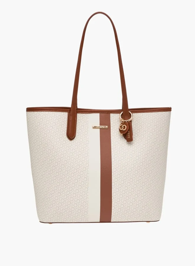 سيليست Womens Monogram Print Tote Bag And Crossbody Bag Set