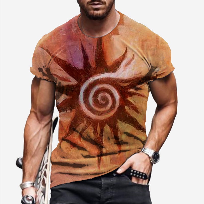 Loose Top Order Round Neck Youth 3D Full Body Printing Casual Men'S T-Shirt - Image 1