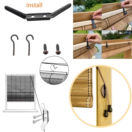XIUXIU Bamboo Roller Shades Roman Shades for Window Roll Up Blinds for Home Light Filtering Indoor Outdoor Patio A28 W x 48 H - Image 3