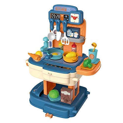 LONGMIRE Luxury Kitchen Set Cooking Toy with Briefcase and Accessories (School Bag Kitchen Set Blue) - Image 3