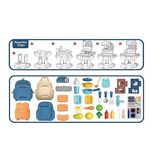 LONGMIRE Luxury Kitchen Set Cooking Toy with Briefcase and Accessories (School Bag Kitchen Set Blue) - Image 5