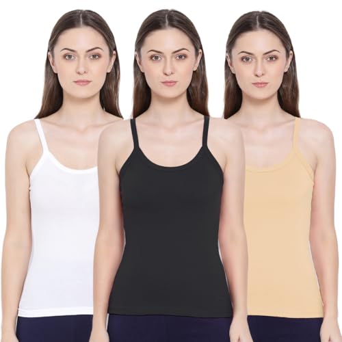 Rupa Softline Women Super Combed Cotton Camisole, Under-Shirt, Stretchable and Body-Hugging, Solid Color,Pack of 3 - Image 1
