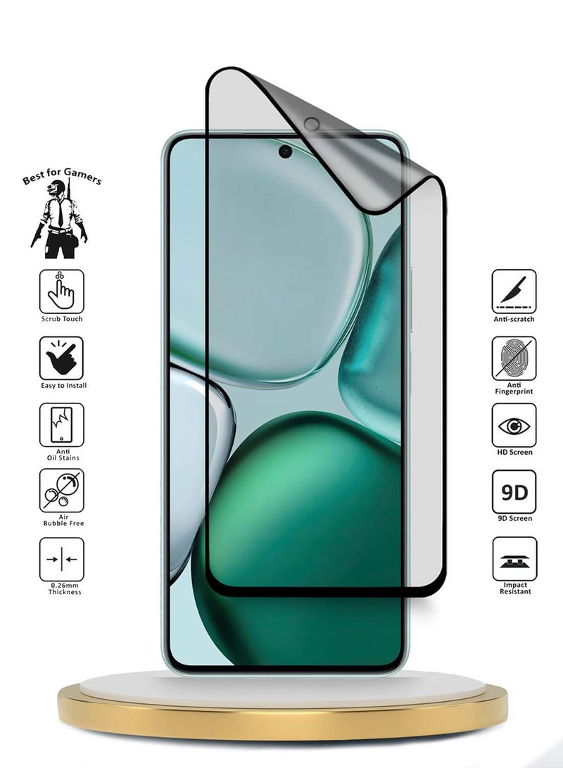 Wtech Honor X9c Smart 5G 2024 Premium Nano Ceramic Full Glue Full Cover Matte Flexible Screen Protector (MSCNMN) - Clear/Black - Image 2