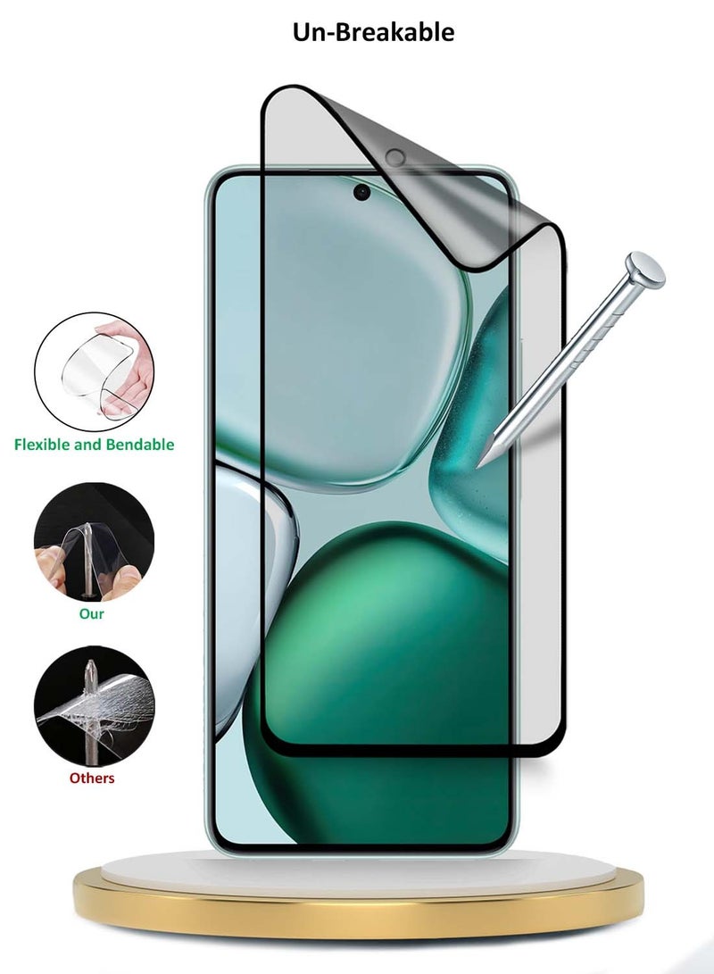 Wtech Honor X9c Smart 5G 2024 Premium Nano Ceramic Full Glue Full Cover Matte Flexible Screen Protector (MSCNMN) - Clear/Black - Image 4