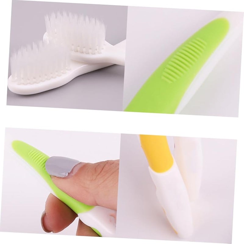 4Pcs Soft Bristle Kids Toothbrushes With Slip Handle For Oral Care Colors Green Blue Yellow Red - Image 4