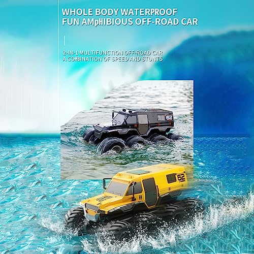 GoolRC Amphibious Remote Control Car 8WD RC Cars 24GHz Remote Control Boat Waterproof Off Road RC Monster Truck All Terrains Electric Armored Vehicle Crawler for Adults Black - Image 5
