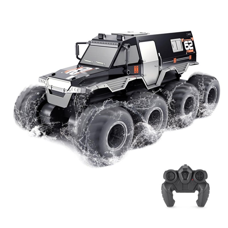GoolRC Amphibious Remote Control Car 8WD RC Cars 24GHz Remote Control Boat Waterproof Off Road RC Monster Truck All Terrains Electric Armored Vehicle Crawler for Adults Black - Image 2