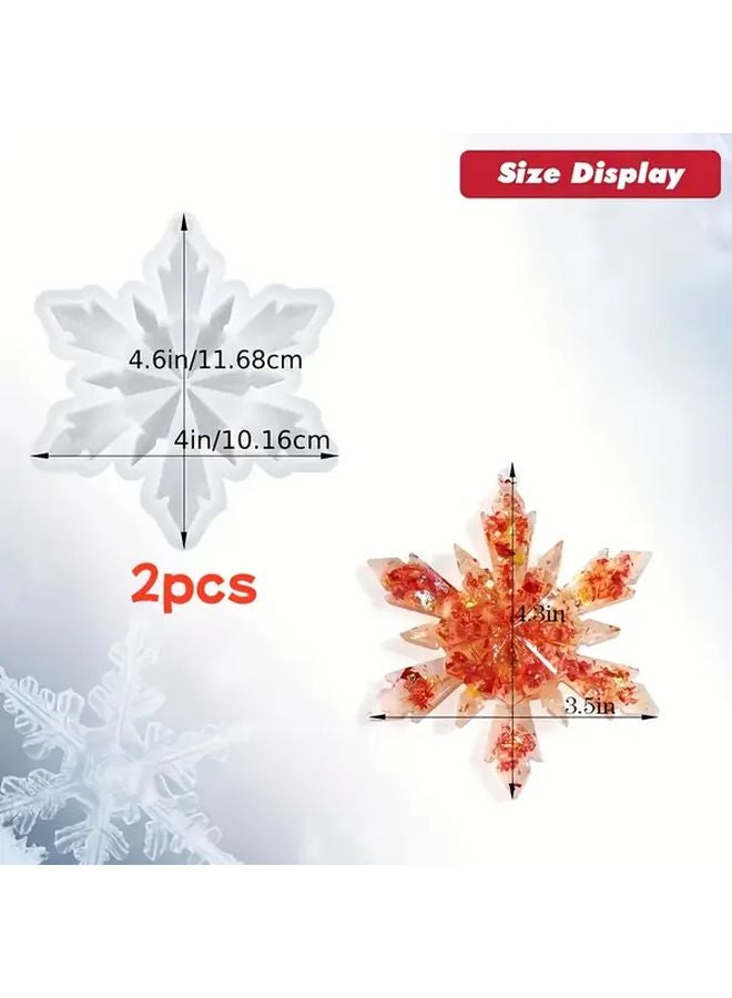 2pcs Large Snowflake Silicone Molds Flexible Easy Demold DIY  Winter Decoration - Image 5