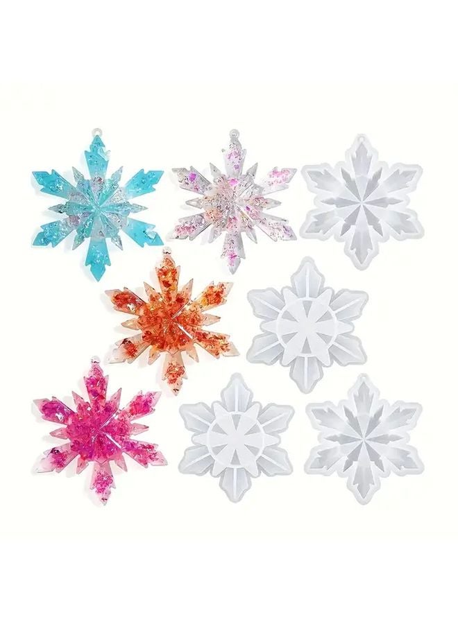2pcs Large Snowflake Silicone Molds Flexible Easy Demold DIY  Winter Decoration - Image 4