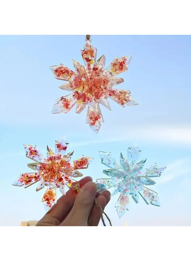 2pcs Large Snowflake Silicone Molds Flexible Easy Demold DIY  Winter Decoration - Image 3