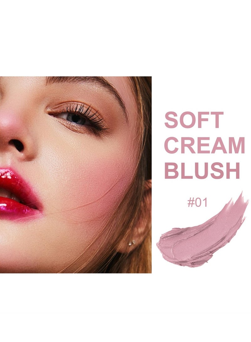 KASTWAVE Cheek Blush Stick, Dual-ended Blush Stick With Sponge, Cream Contour Stick, 3-in-1 Cheek Blush & Lip Tint & Eyeshadow Moisturizing Lightweight Multi-Stick Blush, Natural And Long-lasting - Image 2