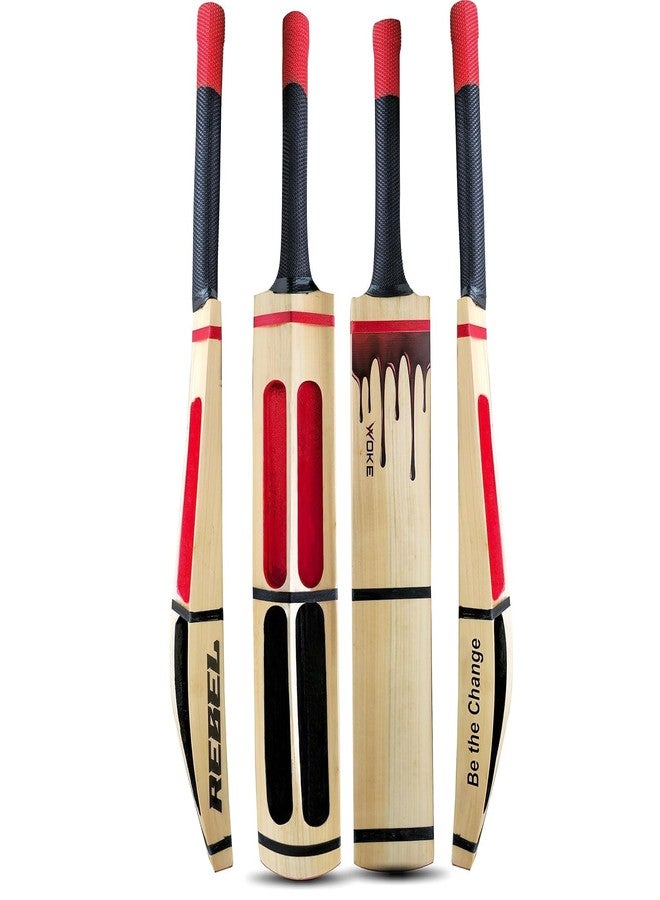 Woke Rebel Premium Kashmir Willow Scoop Cricket Bat, 34 X 4.5 Inches, Full Size, Suitable for Soft/Hard Tennis Cricket Ball, for Kids/Junior/Senior/Boys/Girls & Adults - Image 1