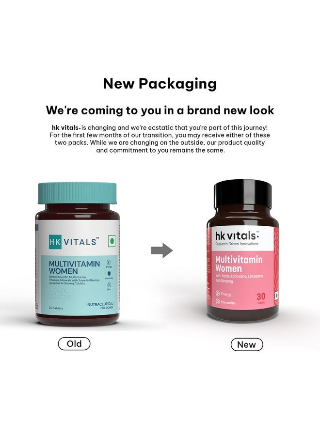 HEALTHKART هيلث كارت hk فيتالس متعدد الفيتامينات للنساء (30 قرص) | مع الزنك، فيتامين C، فيتامين D، معادن متعددة ومستخلص الجينسنغ - Image 2