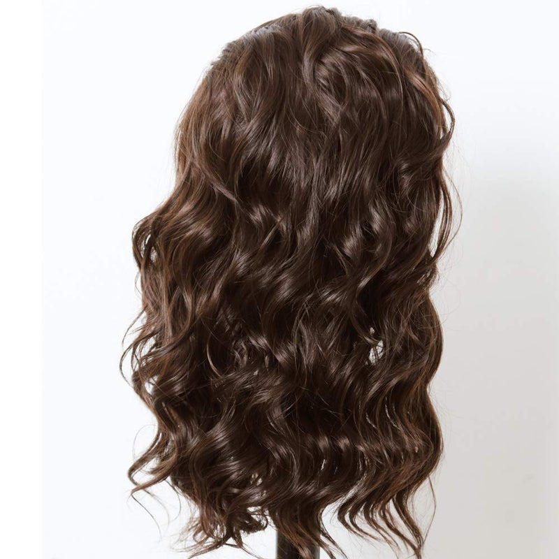 ANDRIA 13X4 HD Lace Front Wigs Pre-Plucked Hairline 16 Inches Body Wave Chocolate Glueless Lace Frontal Wigs with Baby Hair Short Bob Wig 200% Density Loose Wave Short Curly Lace Closure Wig - Image 5