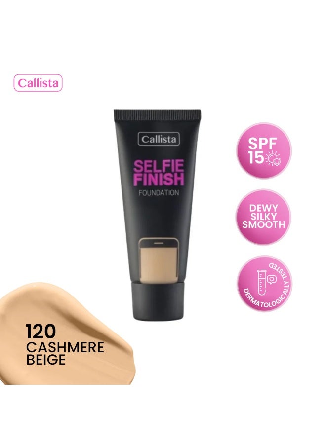 كاليستا كريم أساس سائل بتأثير Selfie Finish لتغطية متوسطة ولمسة نضرة مع ترطيب وحماية SPF 15 - Image 3