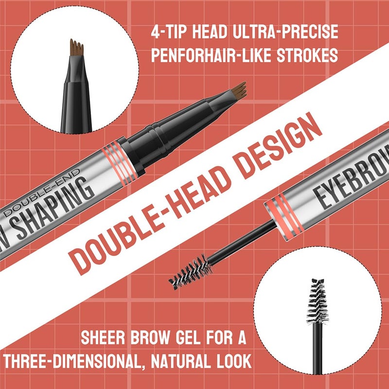 2 Pieces Microblading Waterproof Eyebrow Pencil Eyebrow Makeup Eyebrow Pencil Waterproof Gel Eyebrow Pencil Waterproof Eyebrow Pencil with 4 Fork Tips - Image 4