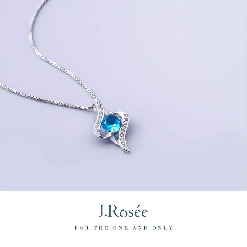 J.Rosée Swarovski Elements Crystal 18K Gold Plated 925 Sterling Silver Necklace and Studs Earrings Set - Image 4