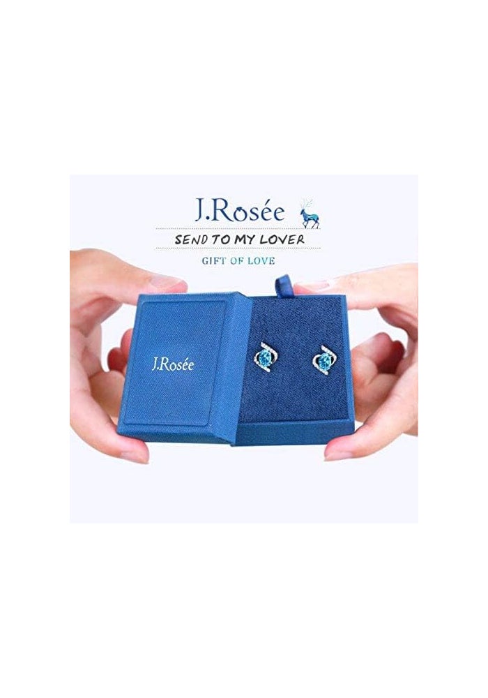J.Rosée Swarovski Elements Crystal 18K Gold Plated 925 Sterling Silver Necklace and Studs Earrings Set - Image 2