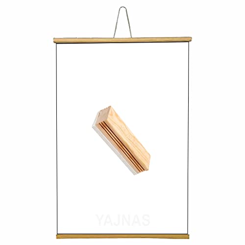 YAJNAS 2x3 Feet/ 60x90 cm Roll up Wooden White Board for Teaching Chalk Board Wall Hanging for Kids + Wooden Duster (60 cm x 90 cm)(White 2x3 Feet (White) - Image 1