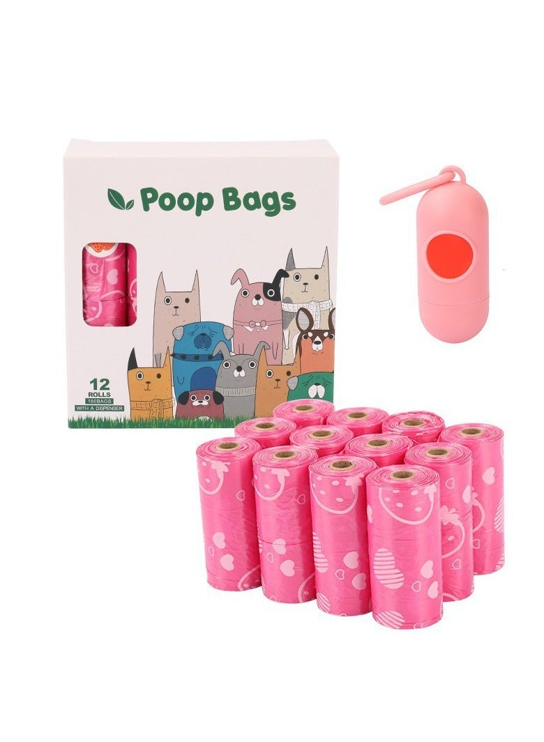 Degradable Pet Garbage Bags Outdoor Dog Walking  Bags 12 Rolls + Dispenser - Image 1