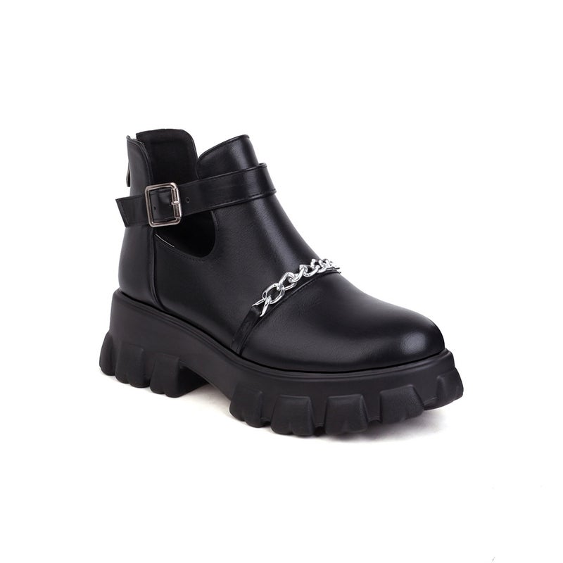 2021 Platform 31-46 Size Buckle Chain Ankle Boots Boots - Image 1