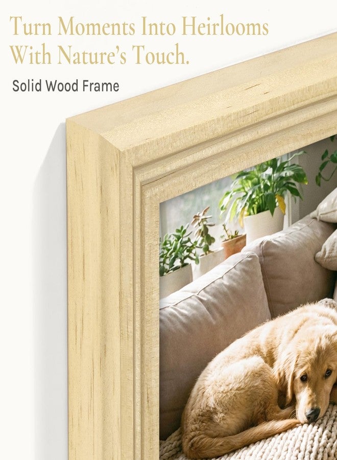 TWING 11x14 Natural Solid Wood Picture Frame - Minimalist Wall Art Frame for Home & Office Decor, Includes Wall Hanging Design, Natural Solid Wood Frame for Photos, Prints, and Wall Gallery (1 Pack) - Image 2