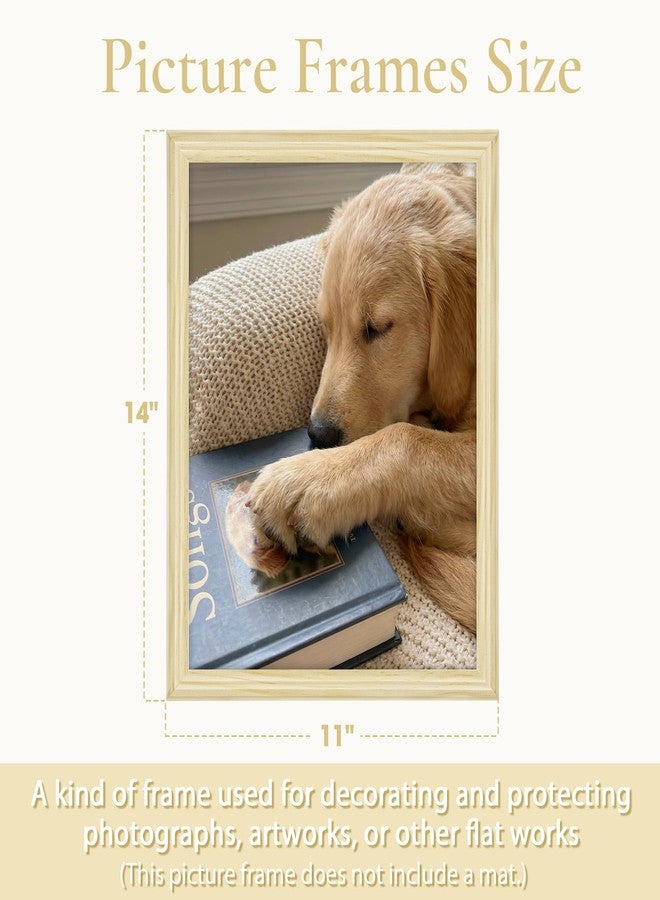 TWING 11x14 Natural Solid Wood Picture Frame - Minimalist Wall Art Frame for Home & Office Decor, Includes Wall Hanging Design, Natural Solid Wood Frame for Photos, Prints, and Wall Gallery (1 Pack) - Image 3