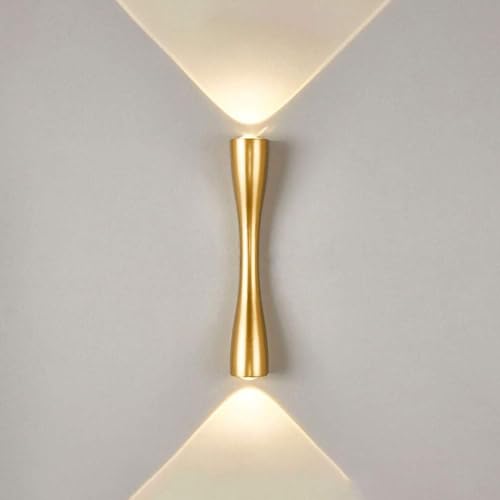 FILLISKA® 6 Watt LED Indoor/Outdoor UP/Down Creative Wall Light, Warm White, IP-65 Rainproof & Shockproof Body. (Gold) - Image 1