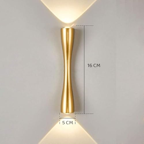 FILLISKA® 6 Watt LED Indoor/Outdoor UP/Down Creative Wall Light, Warm White, IP-65 Rainproof & Shockproof Body. (Gold) - Image 3