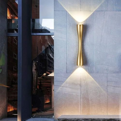 FILLISKA® 6 Watt LED Indoor/Outdoor UP/Down Creative Wall Light, Warm White, IP-65 Rainproof & Shockproof Body. (Gold) - Image 2