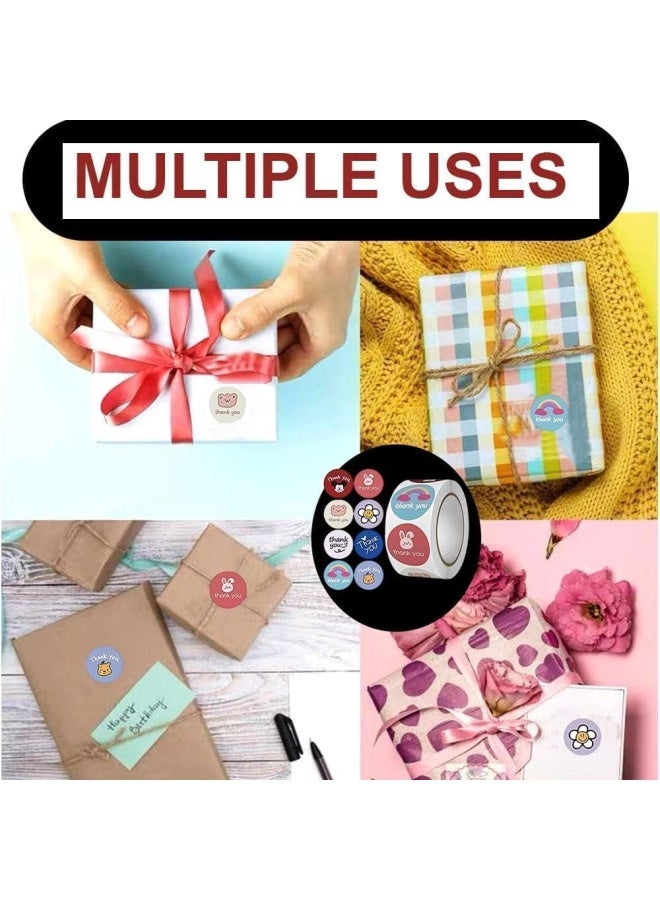 Premify 1Inch Thank You Stickers, 500 Pieces Thank You Labels For Gift Wrapping, Baking Packaging, Envelope Seals, Small Business, Birthday, Wedding, Party Gift Wrap Bag, Round Label For Gift Shop - Image 5