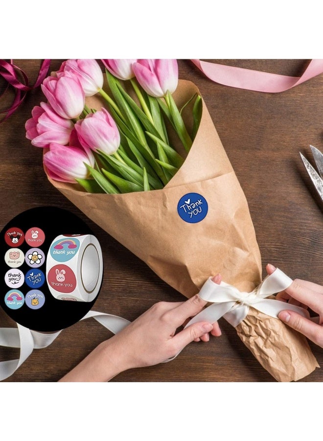 Premify 1Inch Thank You Stickers, 500 Pieces Thank You Labels For Gift Wrapping, Baking Packaging, Envelope Seals, Small Business, Birthday, Wedding, Party Gift Wrap Bag, Round Label For Gift Shop - Image 4