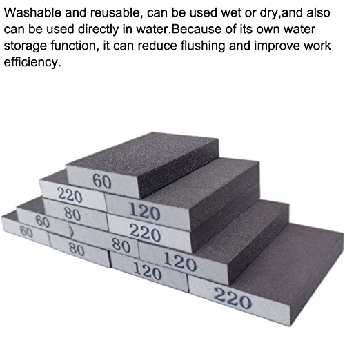 Tonmp 12 Pack Sanding Sponge Kit - 60 80 120 220 Grit Washable and Reusable Sanding Block, Sander Sponges for Drywall Metal, Sandpaper Sponge Sanding Blocks for Wood - Image 3