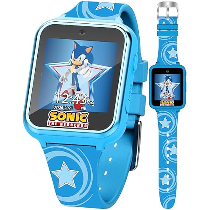 rayihni Kids Sega Sonic The Hedgehog Blue Educational Touchscreen Smart Watch Toy For Boys, Girls, Toddlers - Selfie Cam, Learning Games, Alarm, Calculator, Pedometer (Model: Snc4133Az) - Image 1