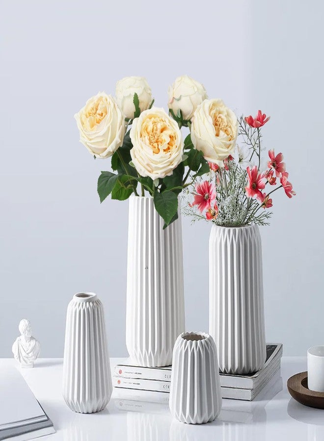 IPOPU 5PCS Real Touch Austin Roses Champagne Flowers Peony Artificial Flowers Fake Roses with Stems for Wedding Bouquet Party Home Decor(Champagne) - Image 2