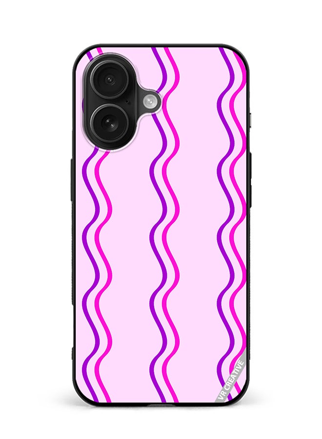 Protective Case Cover For Apple iPhone 16 Plus Strips Design Multicolour