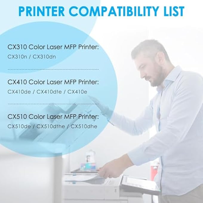 COMPATIBLE FOR LEXMARK 801S 801SK 80C1SK0 80C1SC0 80C1SM0 80C1SY0 TONER CARTRIDGE CX310 CX310N CX310DN CX410 CX410DE CX410DTE CX410E CX510 CX510DE CX510DTHE CX510DHE PRINTER (4-PACK) - Image 3