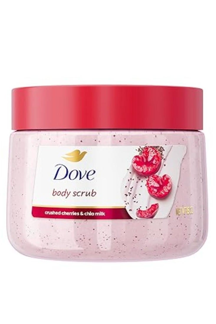 دوف مقشر الجسم بالحليب والكرز والشيا يقشر ويغذي بعمق للحصول على بشرة ناعمة ومشرقة 425 جرام