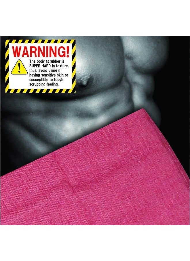 Terra Distribution - Extra Rough, Exfoliating Washcloth [Made in Japan] Exfoliating Towel Special Texture Makes Fluffy Foam Lather, Back Scrubber, Dead Skin Cell Remover [Loofah for Women and Men] Red - Image 1