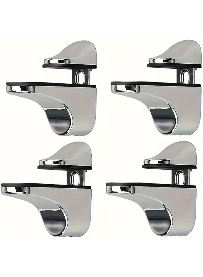4Pcs Heavy Duty Shelf Brackets Adjustable For 3 21mm Glass Wood Shelves Polished Chrome - Image 5